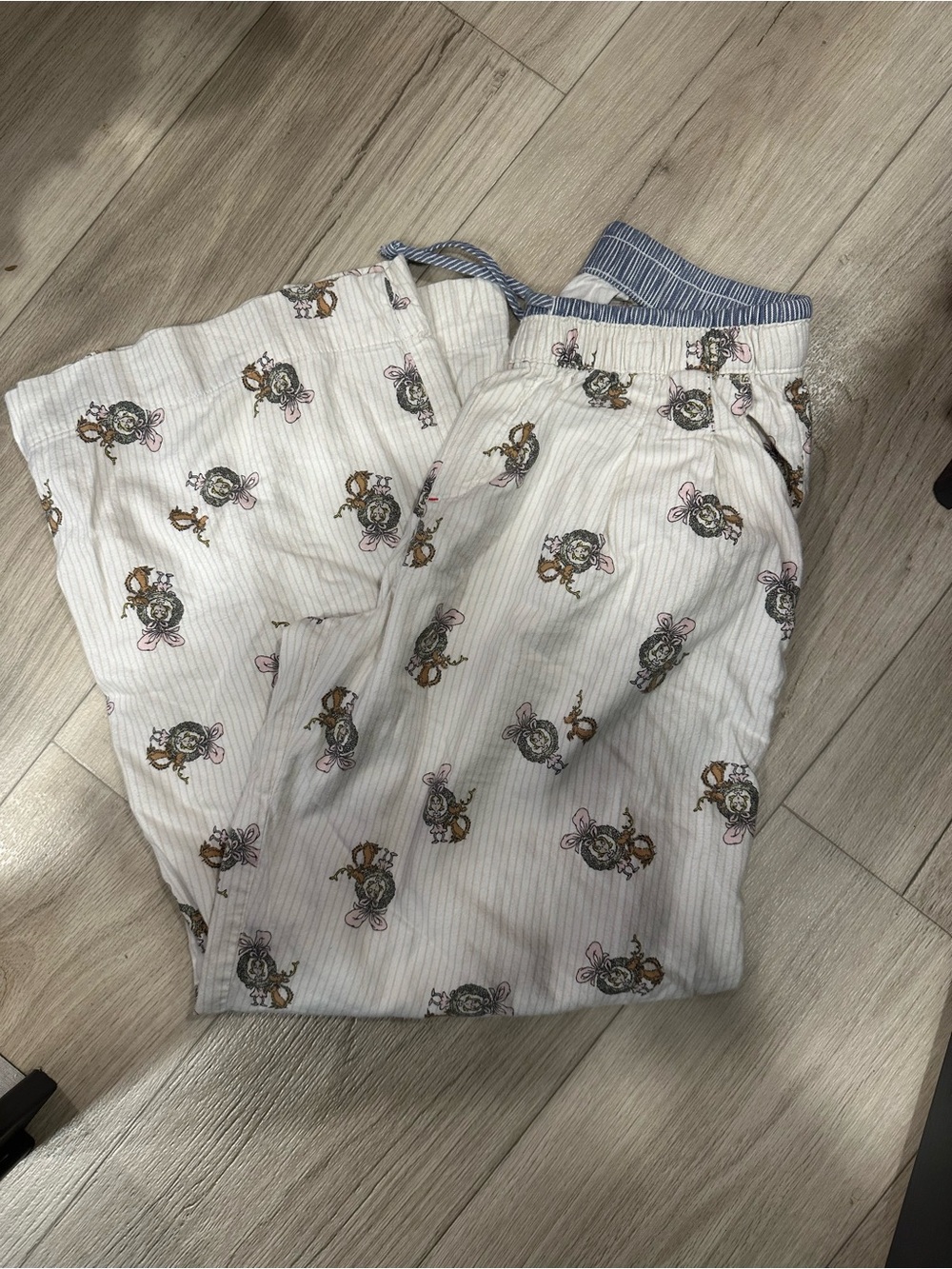 aerie White Printed Pajama Pants